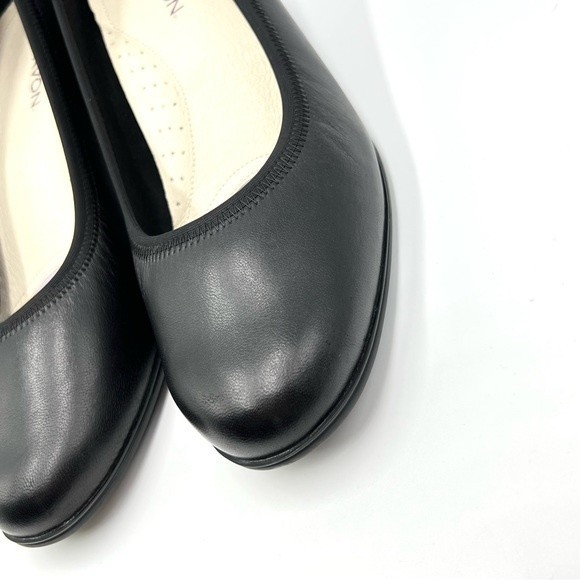 8D 8W 8 WIDE WIDTH Aravon Womens Classic Career Dress Black Leather Pumps Heels - Picture 6 of 15